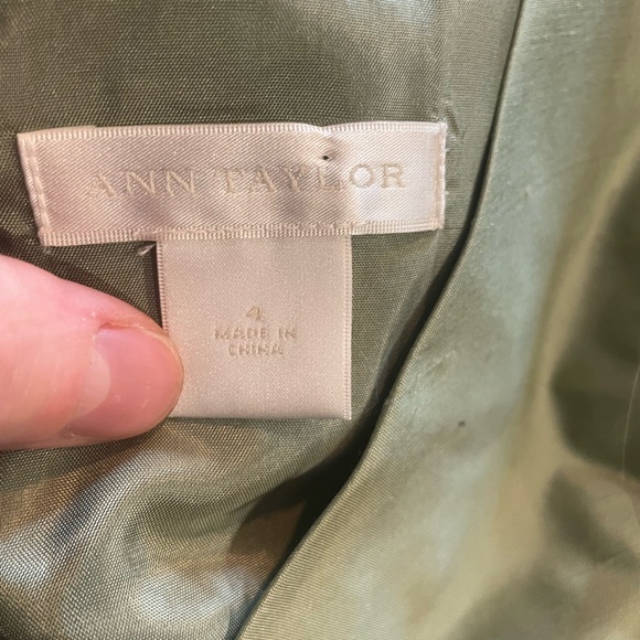 Ann Taylor 100% Silk Sage Green Cocktail Dress Size 4 Bridesmaid Prom - Picture 3 of 9